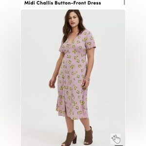 Torrid Floral Pink Midi Dress